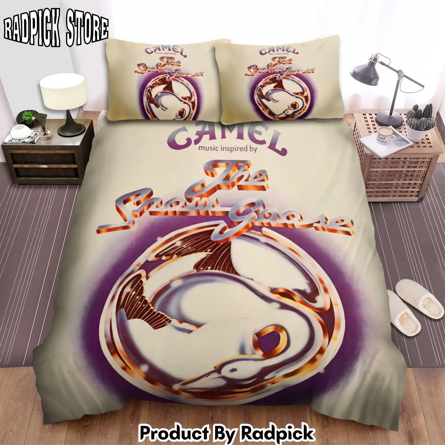 Radpick the snow goose camel band bed sheets spread comforter duvet cover bedding sets rp327911